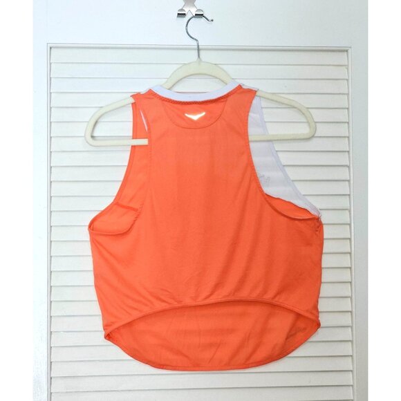 Hoka One One Women's Orange/White Sleeveless Running Glide Tank Top Size L 122 - Picture 10 of 11